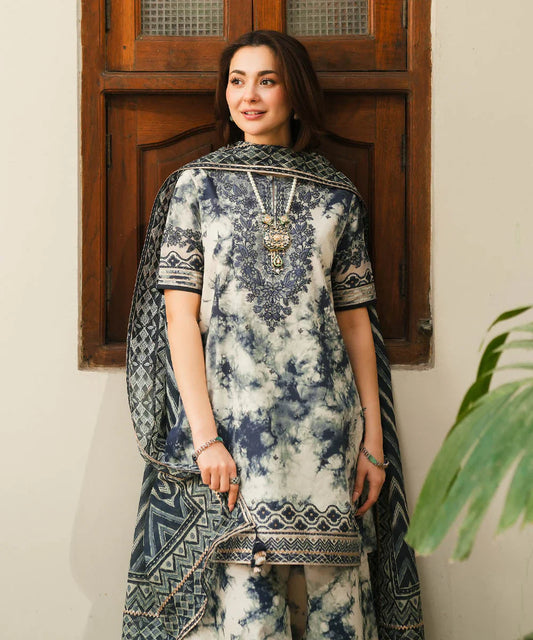 Zenobia 3pc – Stitched Silky Lawn Suit